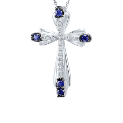 Kreuz Anhänger aus Silber 925 mit Zirkonia