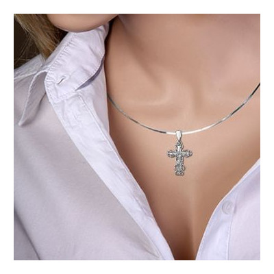 Kreuz Anhänger aus Weißgold 585