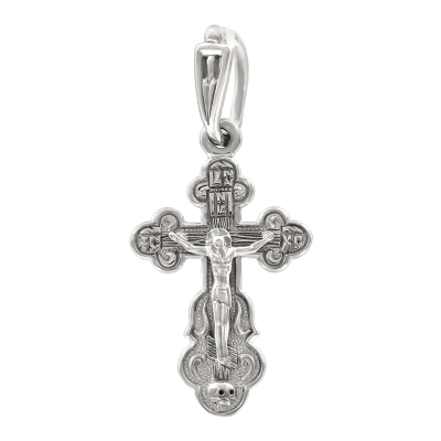 Kreuz Anhänger aus Weißgold 585