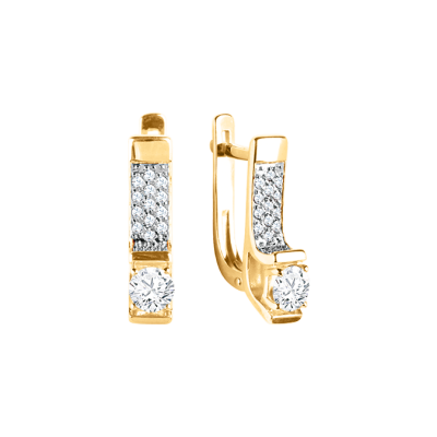 Ohrhänger aus Gelbgold 585 mit Zirkonia und Swarovski Kristall