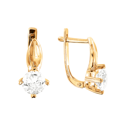 Ohrhänger aus Gelbgold 585 mit Zirkonia und Swarovski Kristall