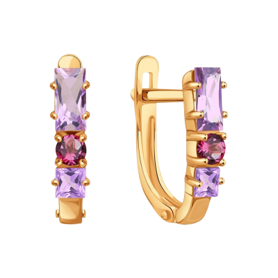 Ohrhänger aus Rotgold 585 mit Amethyst