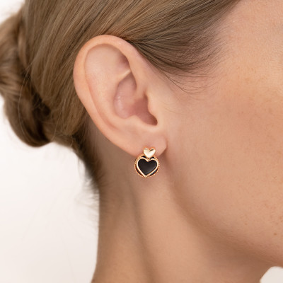Ohrhänger aus Rotgold 585 mit Onyx
