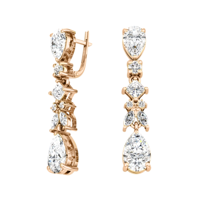 Ohrhänger aus Rotgold 585 mit Zirkonia