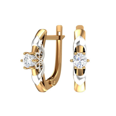 Ohrhänger aus Rotgold 585 mit Zirkonia