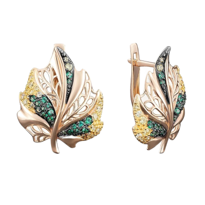 Ohrhänger aus Rotgold 585 mit Zirkonia