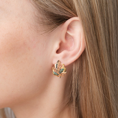 Ohrhänger aus Rotgold 585 mit Zirkonia