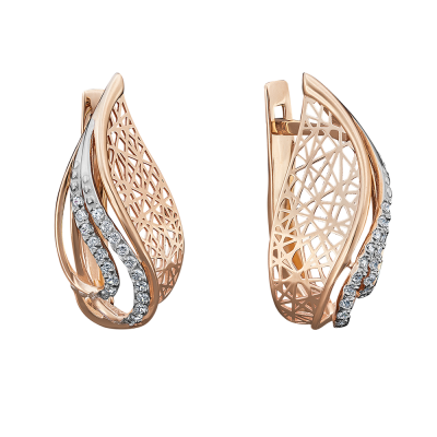 Ohrhänger aus Rotgold 585 mit Zirkonia