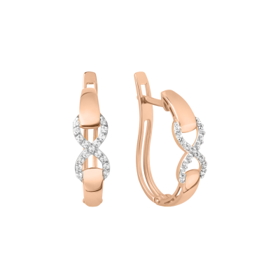 Ohrhänger aus Rotgold 585 mit Zirkonia