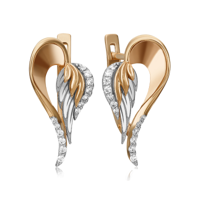 Ohrhänger aus Rotgold 585 mit Zirkonia