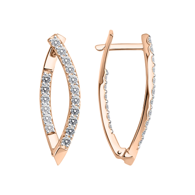 Ohrhänger aus Rotgold 585 mit Zirkonia