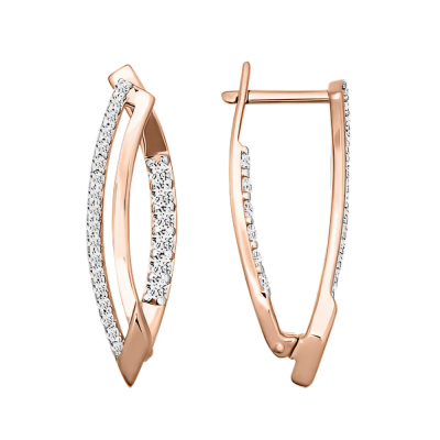 Ohrhänger aus Rotgold 585 mit Zirkonia