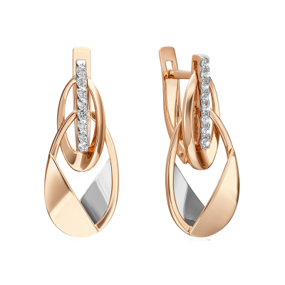 Ohrhänger aus Rotgold 585 mit Zirkonia