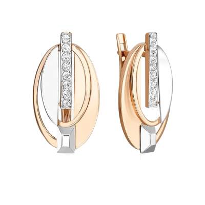 Ohrhänger aus Rotgold 585 mit Zirkonia