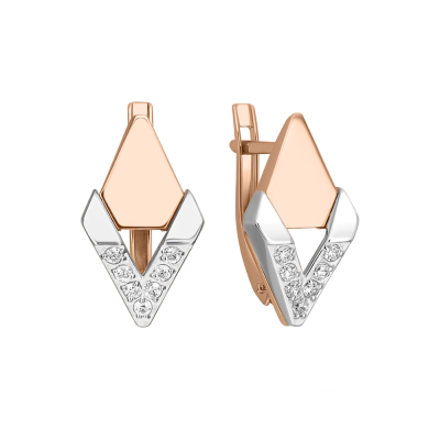 Ohrhänger aus Rotgold 585 mit Zirkonia