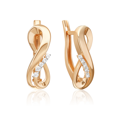 Ohrhänger aus Rotgold 585 mit Zirkonia