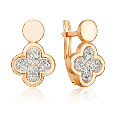 Ohrhänger aus Rotgold 585 mit Zirkonia