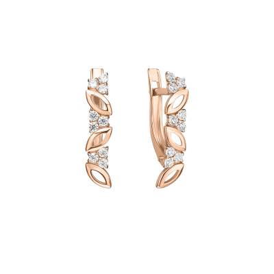 Ohrhänger aus Rotgold 585 mit Zirkonia