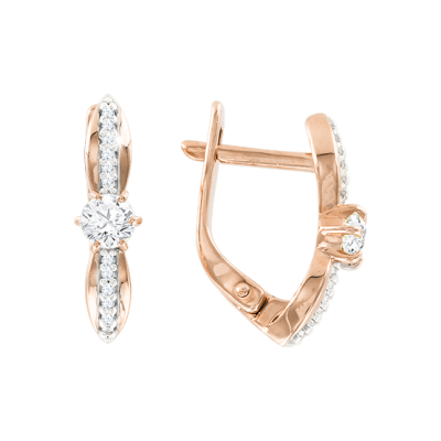 Ohrhänger aus Rotgold 585 mit Zirkonia