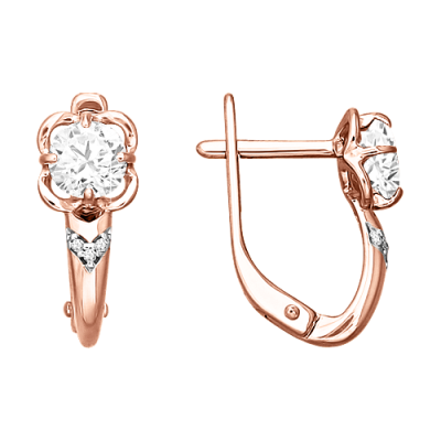 Ohrhänger aus Rotgold 585 mit Zirkonia
