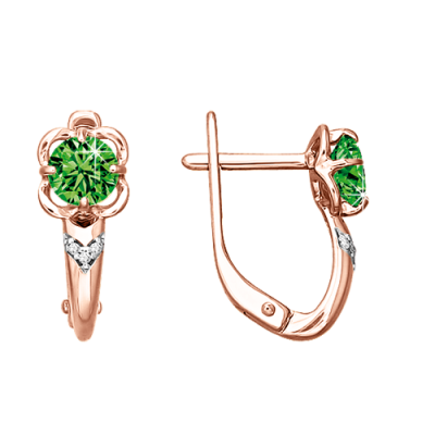 Ohrhänger aus Rotgold 585 mit Zirkonia