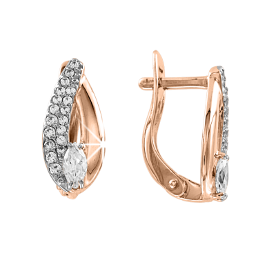 Ohrhänger aus Rotgold 585 mit Zirkonia