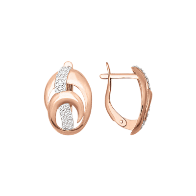 Ohrhänger aus Rotgold 585 mit Zirkonia