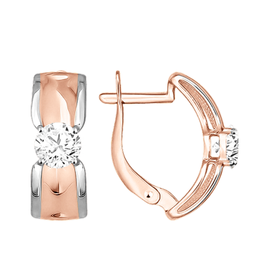 Ohrhänger aus Rotgold 585 mit Zirkonia