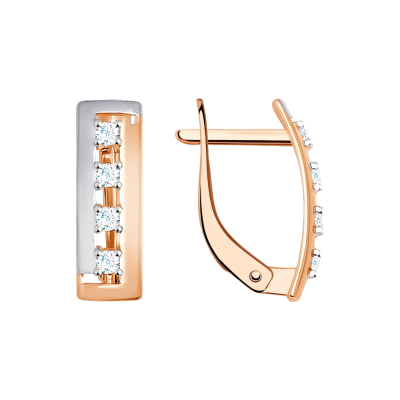 Ohrhänger aus Rotgold 585 mit Zirkonia