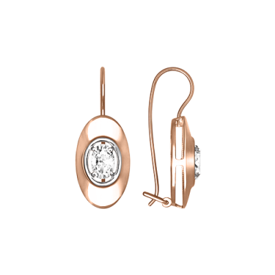 Ohrhänger aus Rotgold 585 mit Zirkonia