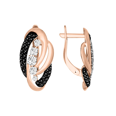 Ohrhänger aus Rotgold 585 mit Zirkonia