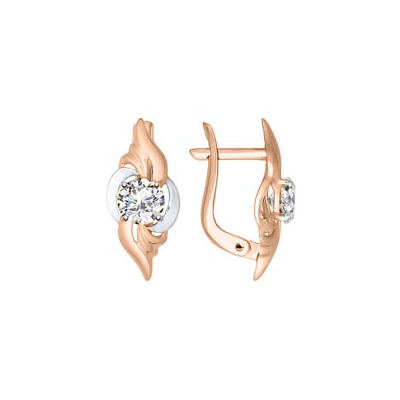 Ohrhänger aus Rotgold 585 mit Zirkonia
