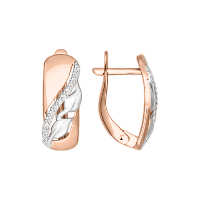 Ohrhänger aus Rotgold 585 mit Zirkonia