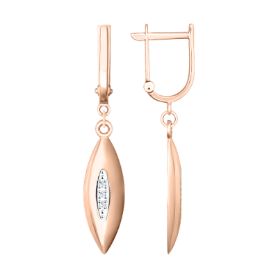 Ohrhänger aus Rotgold 585 mit Zirkonia