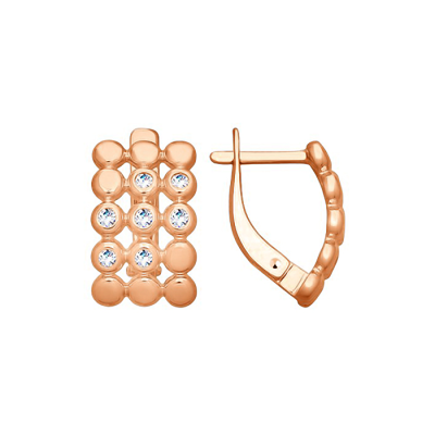 Ohrhänger aus Rotgold 585 mit Zirkonia