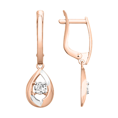 Ohrhänger aus Rotgold 585 mit Zirkonia