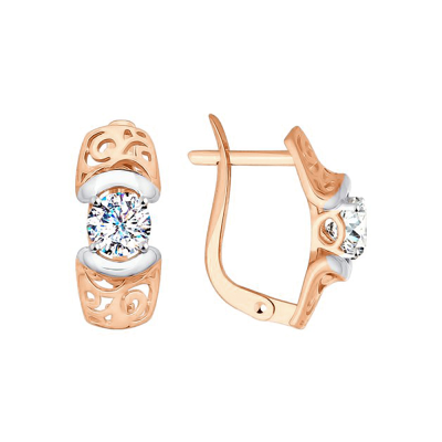 Ohrhänger aus Rotgold 585 mit Zirkonia