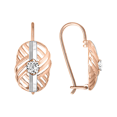 Ohrhänger aus Rotgold 585 mit Zirkonia