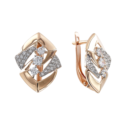 Ohrhänger aus Rotgold 585 mit Zirkonia