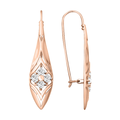 Ohrhänger aus Rotgold 585 mit Zirkonia