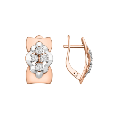 Ohrhänger aus Rotgold 585 mit Zirkonia