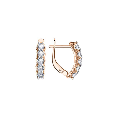 Ohrhänger aus Rotgold 585 mit Zirkonia