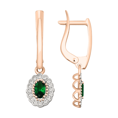 Ohrhänger aus Rotgold 585 mit Zirkonia