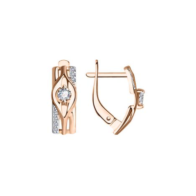 Ohrhänger aus Rotgold 585 mit Zirkonia