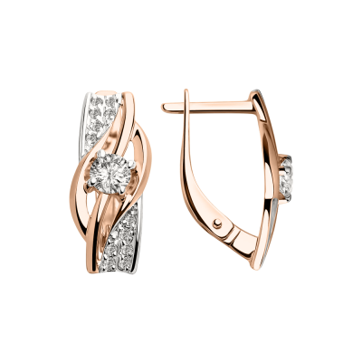 Ohrhänger aus Rotgold 585 mit Zirkonia