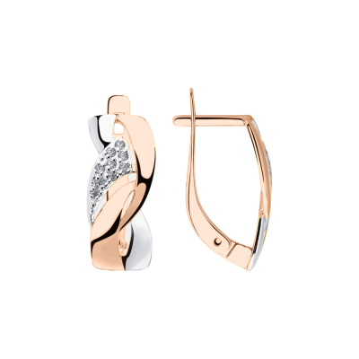 Ohrhänger aus Rotgold 585 mit Zirkonia