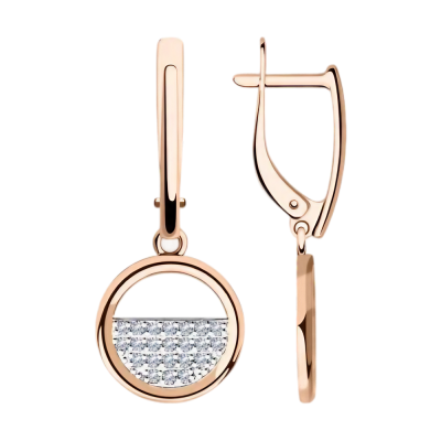 Ohrhänger aus Rotgold 585 mit Zirkonia