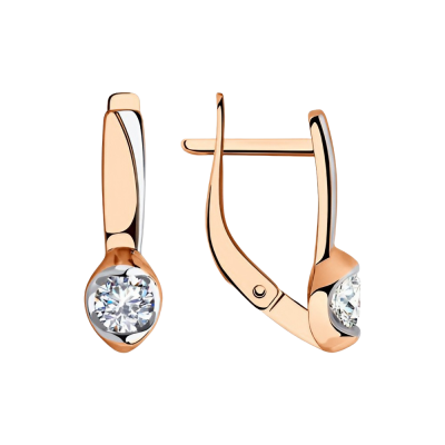 Ohrhänger aus Rotgold 585 mit Zirkonia