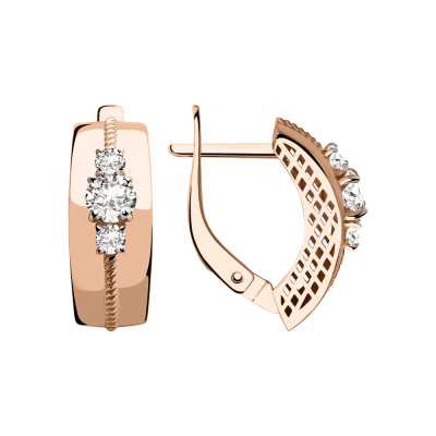 Ohrhänger aus Rotgold 585 mit Zirkonia