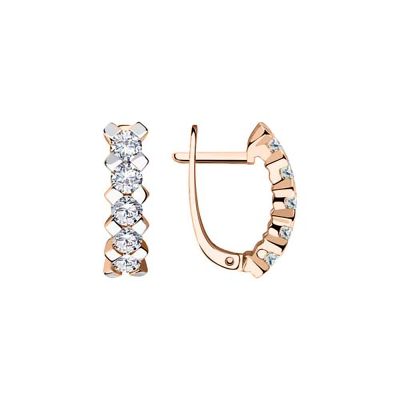Ohrhänger aus Rotgold 585 mit Zirkonia